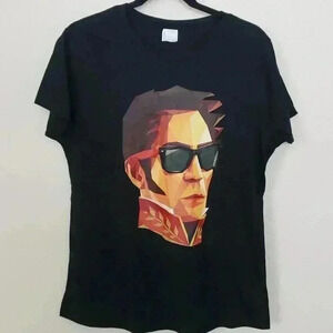 Black T-shirt Short Sleeves With Simon Bolivar Print Size L